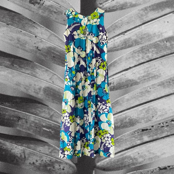 Aloha Authentic Hawaiian Vintage Barkcloth Dress - Picture 2 of 6